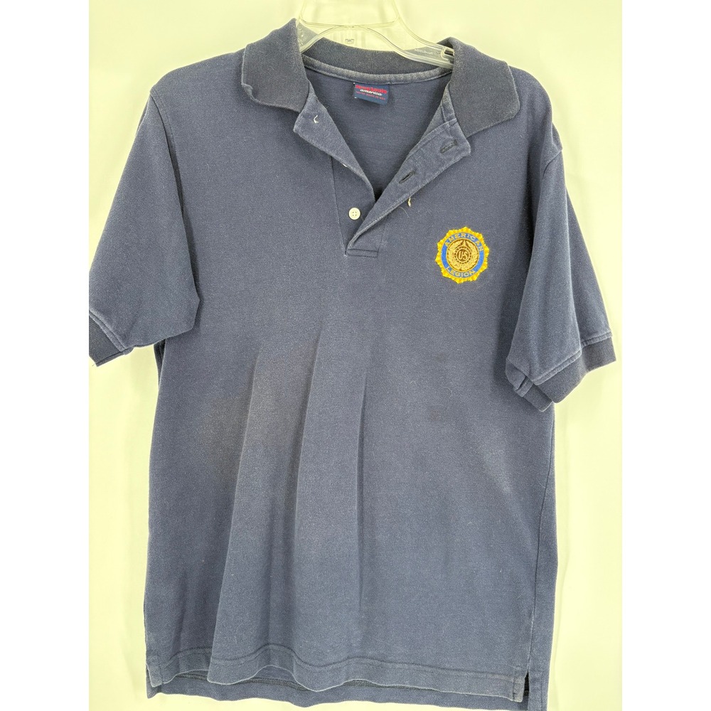King Louie‎ Blue American Legion Polo Men's Shirt Medium Union Made USA